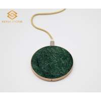 Real Natural Green Marble Stone 10W Fast QI Wireless Charger For Iphone and Samsung mobile phones