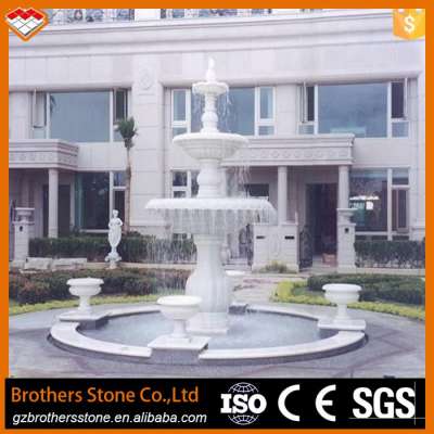 Hot sale white marble fountain marble stone water fountain hand carved marble garden fountain