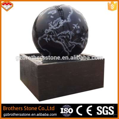 Natural stone water feature granite rotating ball world map fountain