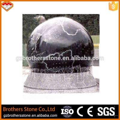 Garden carved black granite stone rolling fortune ball