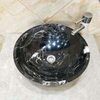 Natural Portoro Silver Black Marble Wash Sink