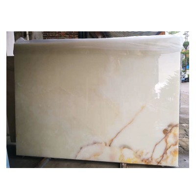 Reasonable Price Vanity Top Medallion White Onyx Marble Slab