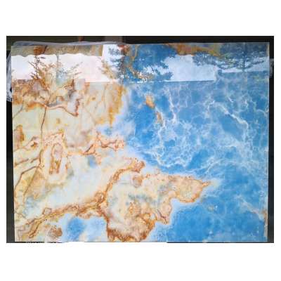 Luxury Polished Surface Cut to Size Natural Blue Onyx Stone For Floor Tile